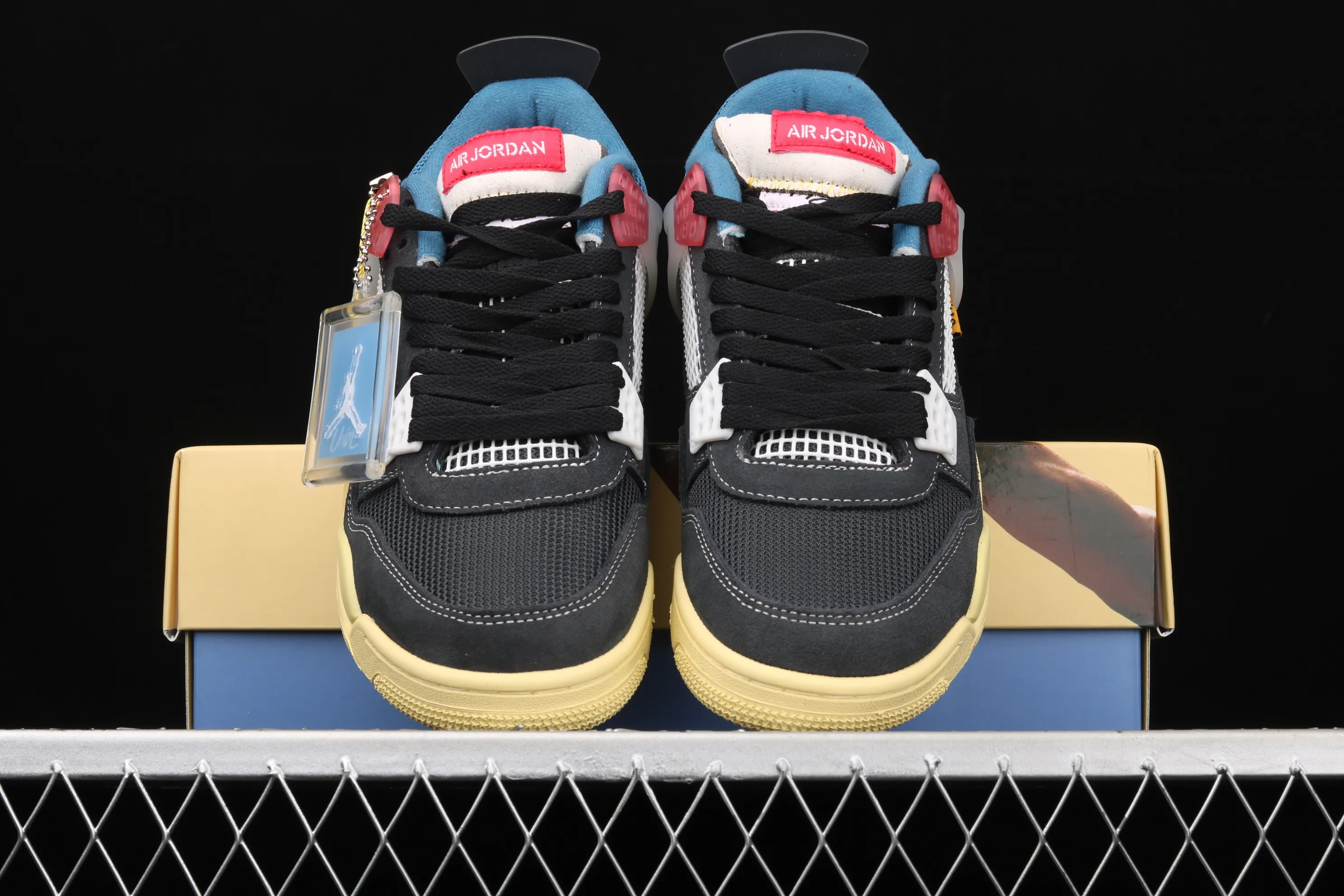 All categories Air Jordan Jordan series basketball shoes Air Jordan 4 G version Union LA x Air Jordan 4 Retro "Off Noir" AJ4 Joe 4 Union Gray and Blue Knights DC9533-001
